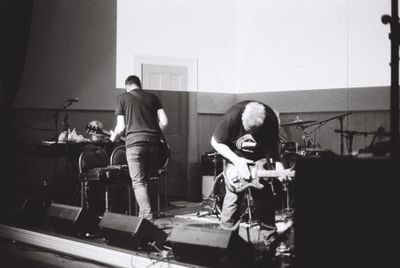 Two noisy guitarists improvising